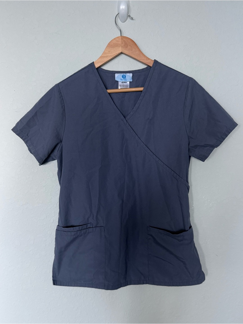 SB Scrubs Women's Charcoal Gray Wrap Scrub Top